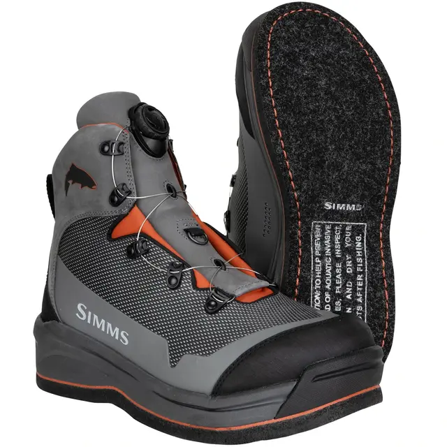 Simms Guide BOA Boot Felt Slate 09 Robuste vadesko med BOA og filtsåle 