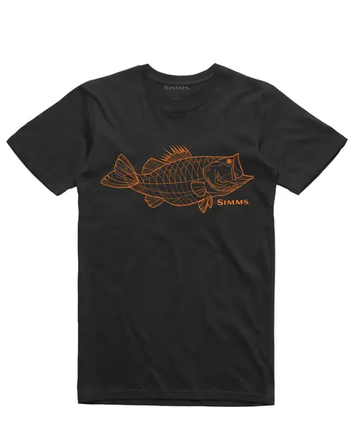 Simms Bass Line T-Shirt Black  Black XL 