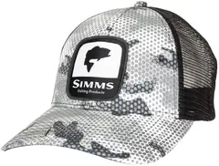 Simms Bass Patch Trucker Hex Flo Camo Steel
