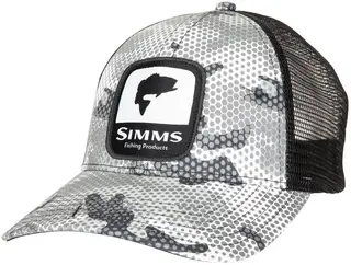 Simms Bass Patch Trucker Hex Flo Camo Steel