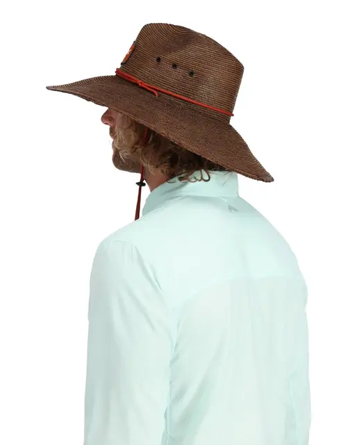 Simms Cutbank Sun Hat Chestnut Solhatt fra 100 % palmeblad og Stropp 
