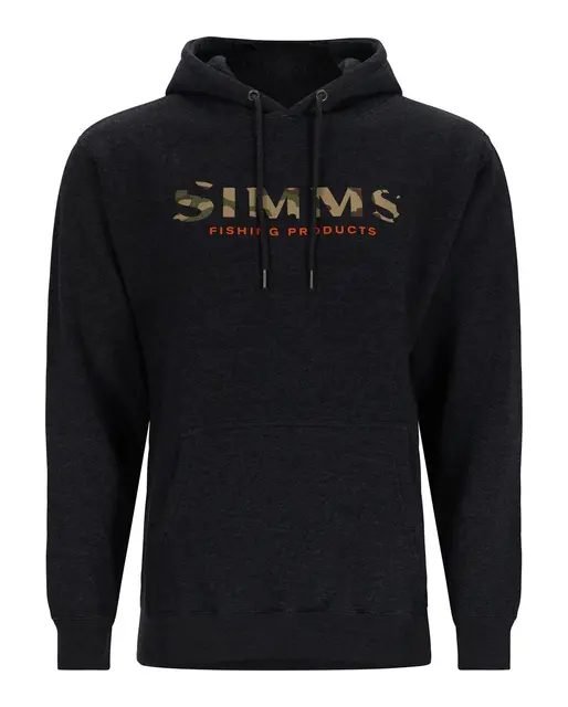 Simms Logo Hoody S Charcoal Heather 