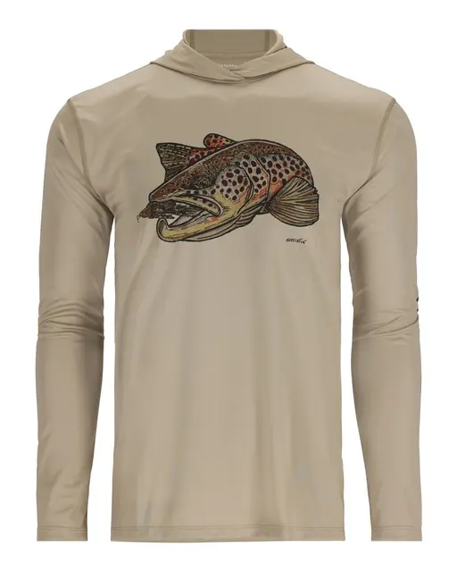 Simms Tech Hoody Artist Series S Stone/Brown Trout 