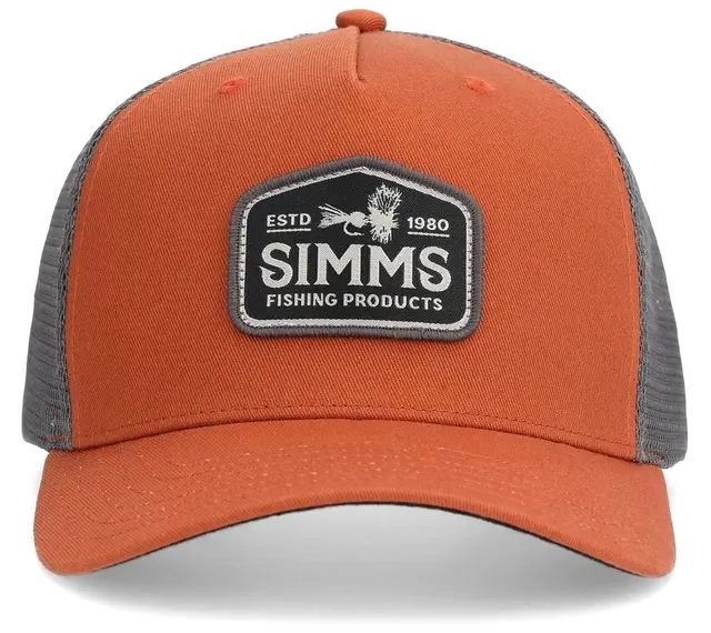 Simms Double Haul Trucker Simms Orange Klassisk trucker caps med Simms logo 