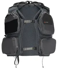 Simms Flyweight Vest Pack Smoke S/M Fluevest i front og ryggsekk p&#229; ryggen