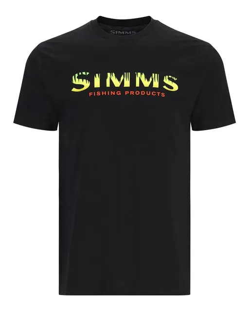 Simms Logo T-Shirt Black/Neon M Utgått modell 