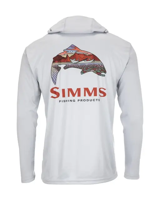 Simms Tech Hoody Artist Series 3XL Trout Logo Flame/Sterling 