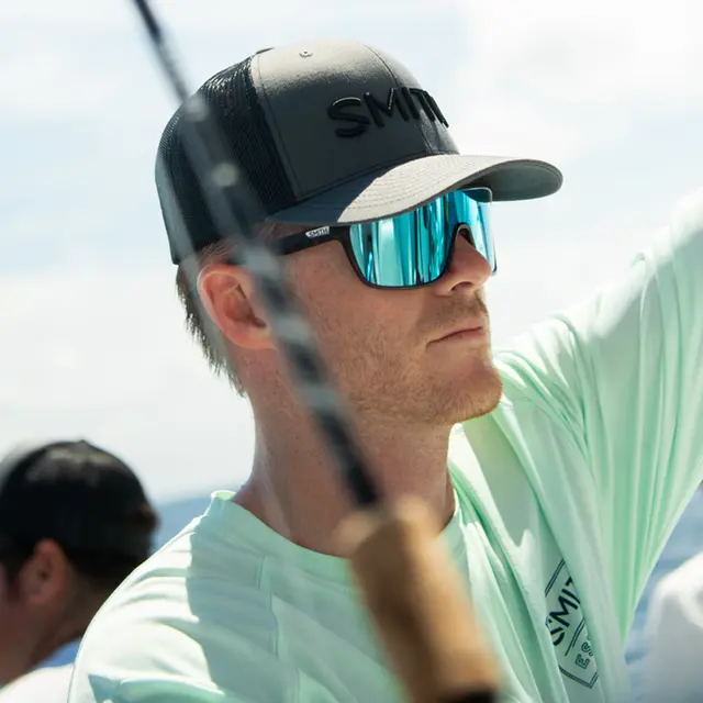 Smith Optics Boomtown Matte Black Polar Blue Mirror 