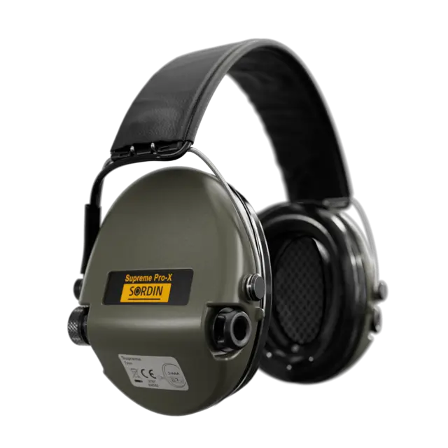 Sordin Supreme Pro-X Leather Green Hear2 Aktive hørselsvern med vanntett mikrofon 