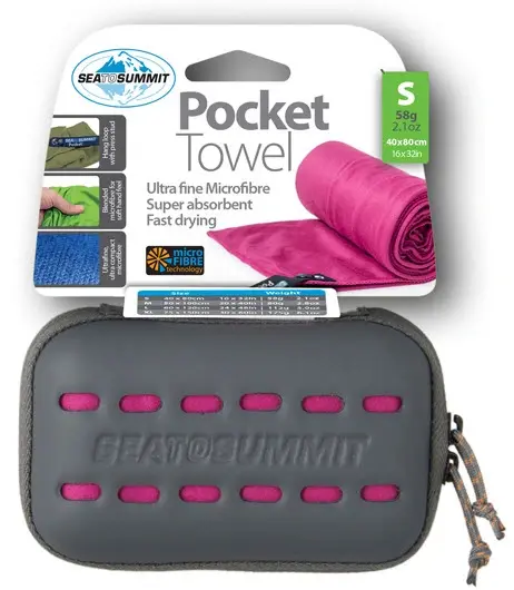 STS Pocket 40x80Cm håndkle, Blå Kompakt turhåndkle 