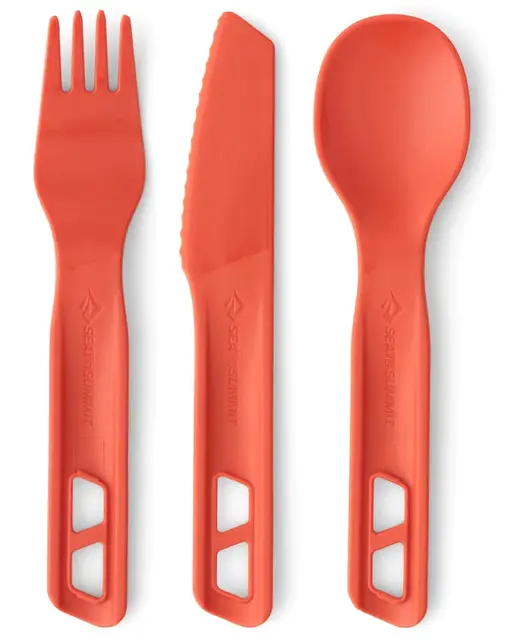 STS Passage Cutlery Set 3pc Orange 3-delt bestikksett kniv, skje og gaffel 