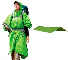 STS Poncho m/Tarp Gr&#248;nn Praktisk poncho med allv&#230;rsoverheng