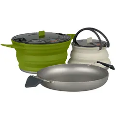 STS X-Set 32 Charcoal 3 deler Stekepanne, 2,8L kjele, 1,3L kaffekjele