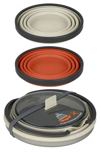 STS Xset 11, 3 deler Sand Foldbart kokeutstyr, 1 Kettle, 2 mug 