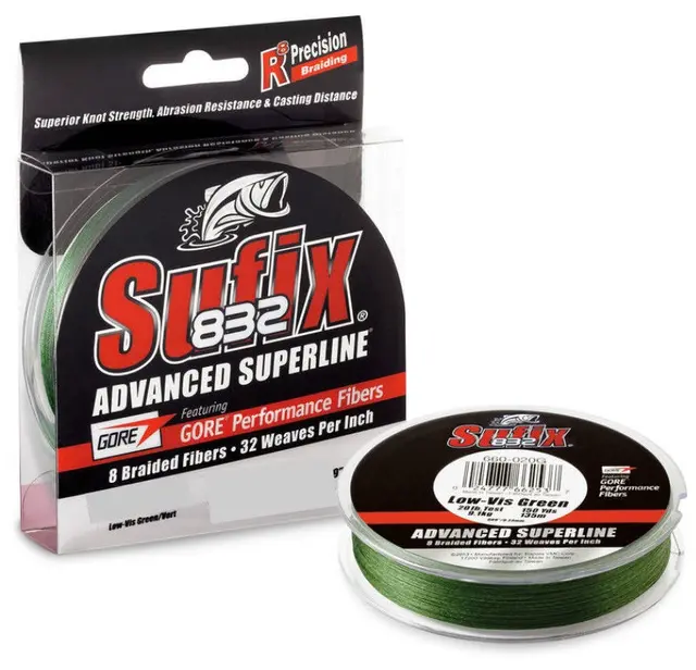 Sufix 832 Braid Lo-Vis Green 120m 0,38mm 36,0kg 