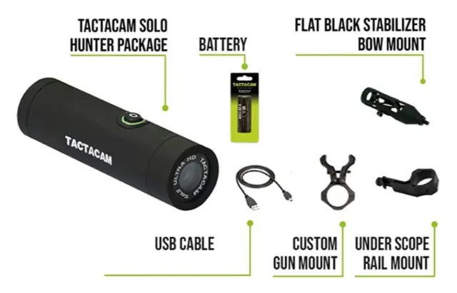 TactaCam Solo Hunter Camera Med 3 våpenfester 