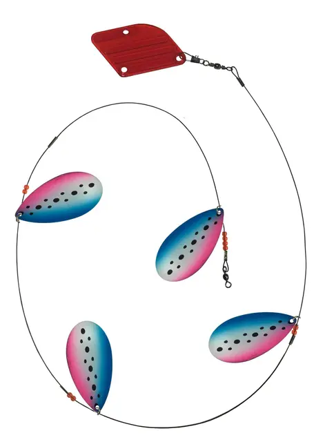 Tasmanian Devil Cow Bell RainbowTrout UV 90cm markdrag som etterligner fiskestim 