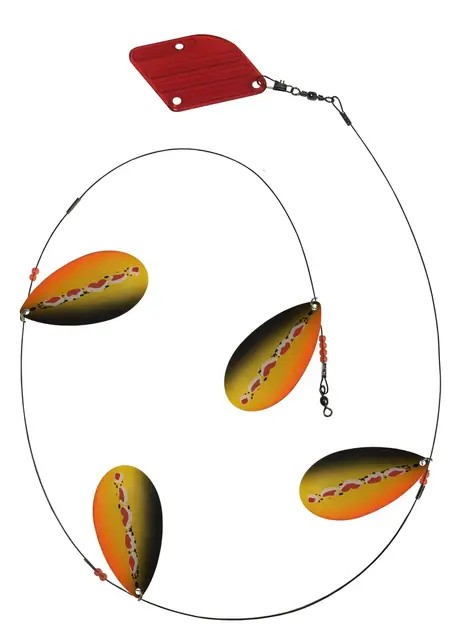 Tasmanian Devil Cow Bell Spotted Dog UV 90cm markdrag som etterligner fiskestim 