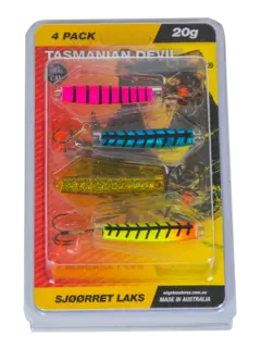 Tasmanian Devil Sj&#248;&#248;rret Laks 20g 4-pack sluksett med Tasmanian Devil