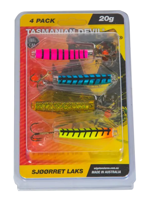 Tasmanian Devil Sjøørret Laks 20g 4-pack sluksett med Tasmanian Devil 