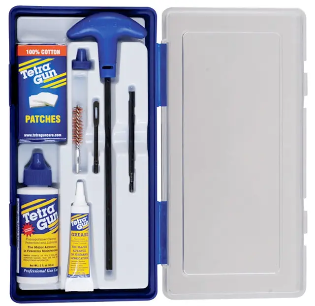 TetraGun Pussesett Kal.357/38/9mm Pistol Stang, Lapper, Børste, Øye, Olje og Fett 