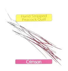 Stripped Peacock Quills - Crimson Veniard