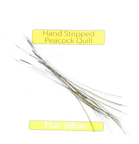 Stripped Peacock Quills - Fluo Yellow Veniard 