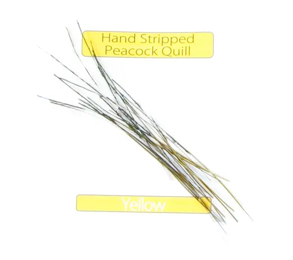 Stripped Peacock Quills - Yellow Veniard 