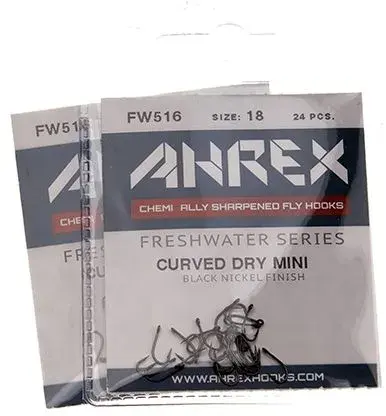 Ahrex FW516 Curved Dry Mini #20 Sort finish - 24 stk 