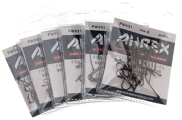 Ahrex FW531 Sedge Dry #18 Barbless - Sort finish - 24 stk 
