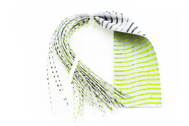 Barred Round Rubberlegs FL. White/Black/Chart. 