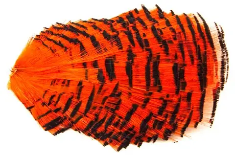 Golden Pheasant Tippet - hot orange Fasanfjær fra Wapsi 