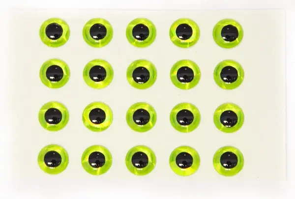 3D Epoxy Eyes - Holo Yellow 4mm 20stk Wapsi 