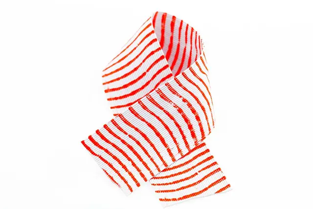 Barred Round Rubberlegs White/Orange 