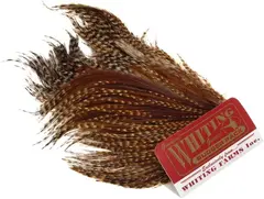 Whiting Bugger Pack Barred Dark Ginger Lange fj&#230;r med naturlig tapering