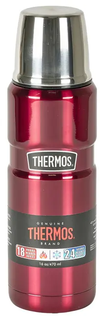 Thermos Stainless King Termos Rød 0,47 L Termos i rustfritt stål med kopplokk 