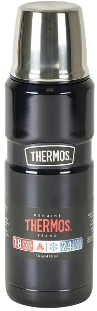 Thermos Stainless King Termos Blå 0,47L Termos i rustfritt stål med kopplokk 