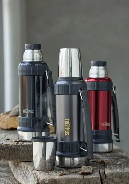 Thermos Work Termos Rød 1,2 L Rustfri ståltermos med stor kopplokk 