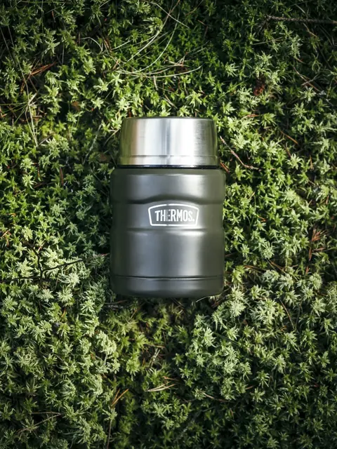 Thermos Stainless King Mattermos 0,47L Army mattermos med foldbar skje i lokket 