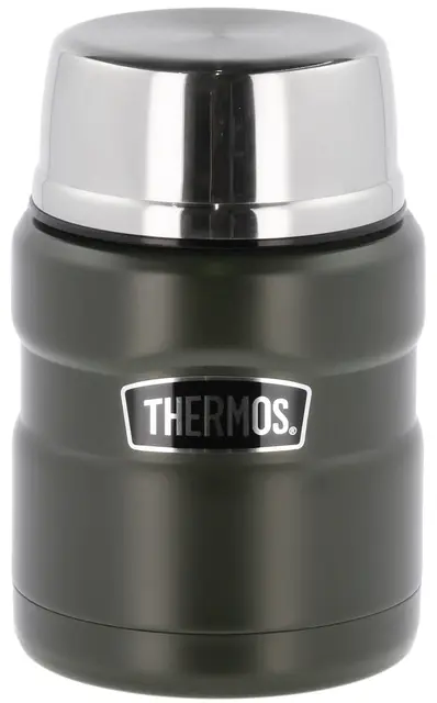 Thermos Stainless King Mattermos 0,47L Army mattermos med foldbar skje i lokket 