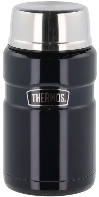 Thermos Stainless King Mattermos 0,71L Blue mattermos med foldbar skje i lokket 