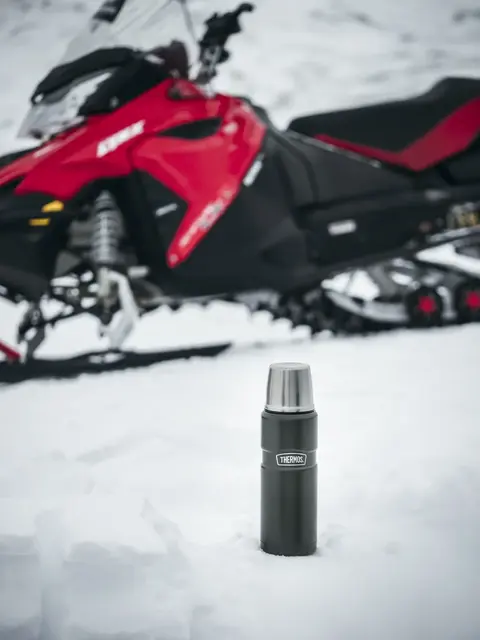 Thermos Stainless King Termos Army 0,47L Termos i rustfritt stål med kopplokk 