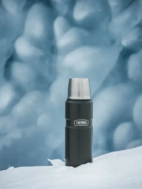 Thermos Stainless King Termos Army 0,47L Termos i rustfritt stål med kopplokk 