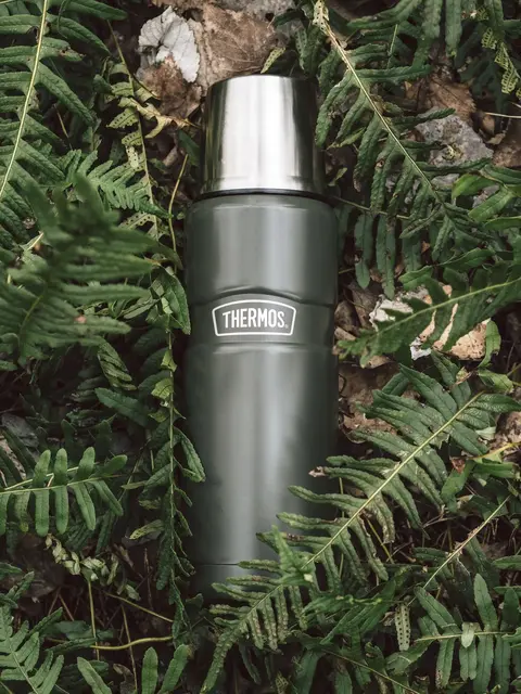 Thermos Stainless King Termos Army 0,47L Termos i rustfritt stål med kopplokk 