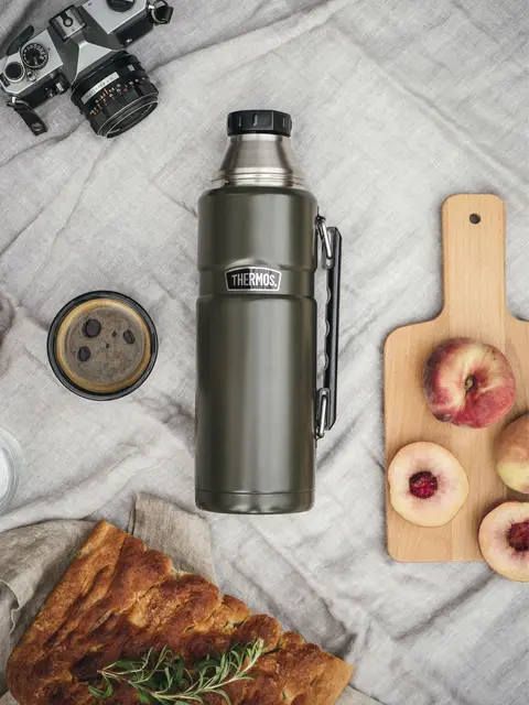 Thermos Stainless King Termos Army 1,2L Termos i rustfritt stål med håndtak 