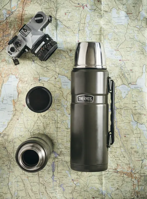 Thermos Stainless King Termos Army 1,2L Termos i rustfritt stål med håndtak 