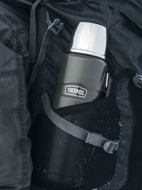 Thermos Stainless King Termos Army 1,2L Termos i rustfritt stål med håndtak 