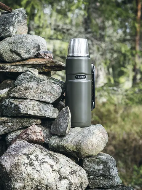 Thermos Stainless King Termos Army 1,2L Termos i rustfritt stål med håndtak 