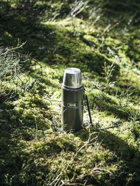 Thermos Stainless King Termos Army 1,2L Termos i rustfritt stål med håndtak 