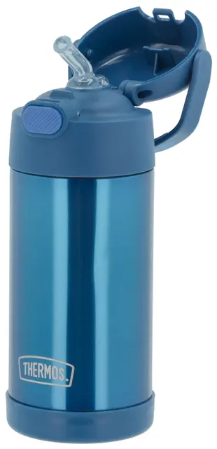 Thermos Funtainer Drikkeflaske m sugerør Blå 355ml 